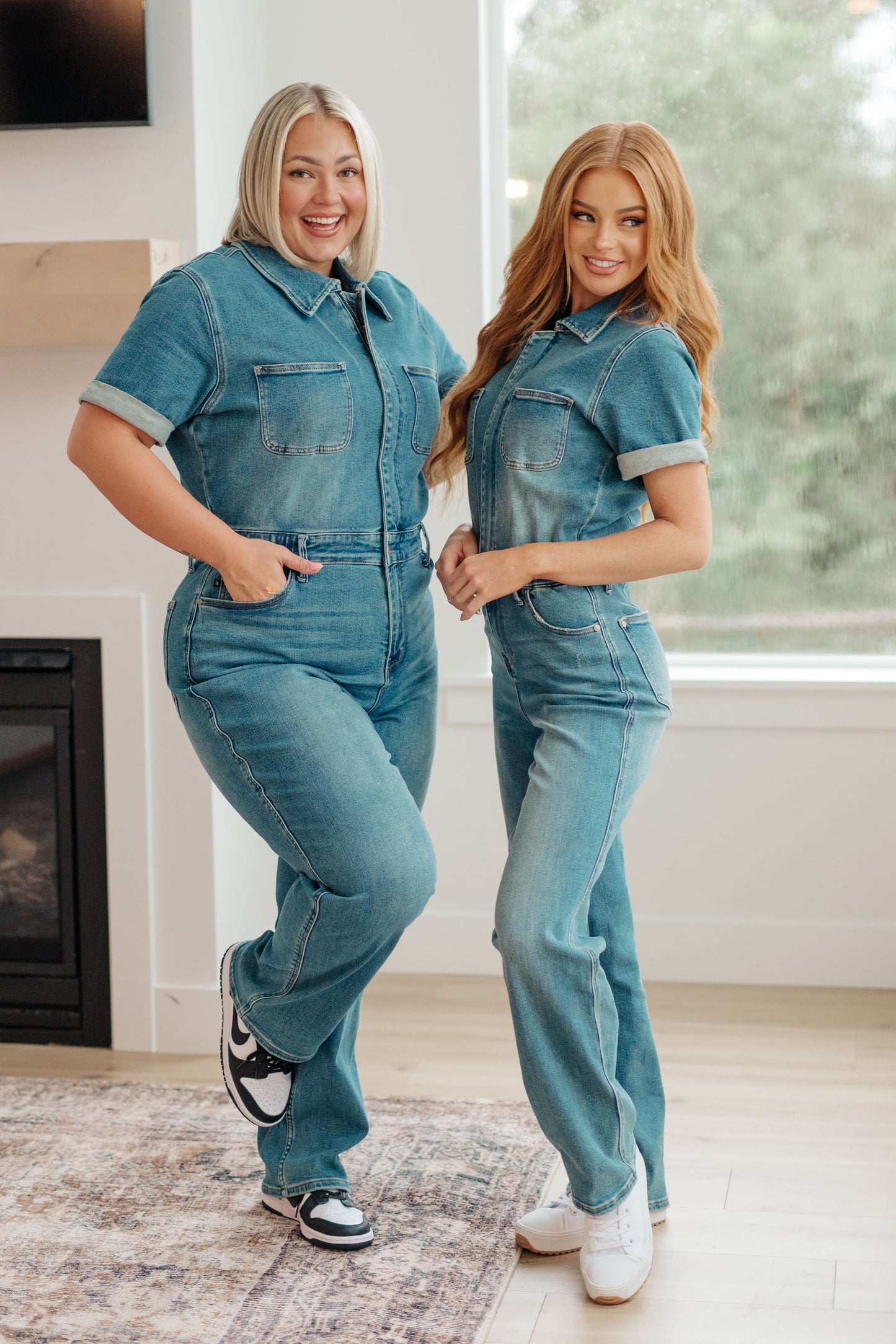 Sylvia Short Sleeve Denim Jumpsuit (Online Exclusive)