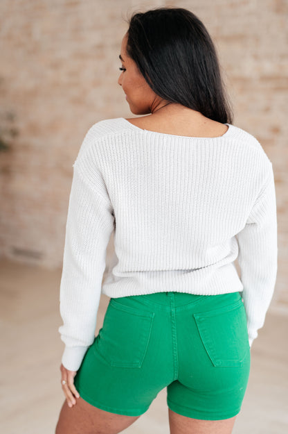 Told You So Ribbed Knit V Neck Sweater (Online Exclusive)