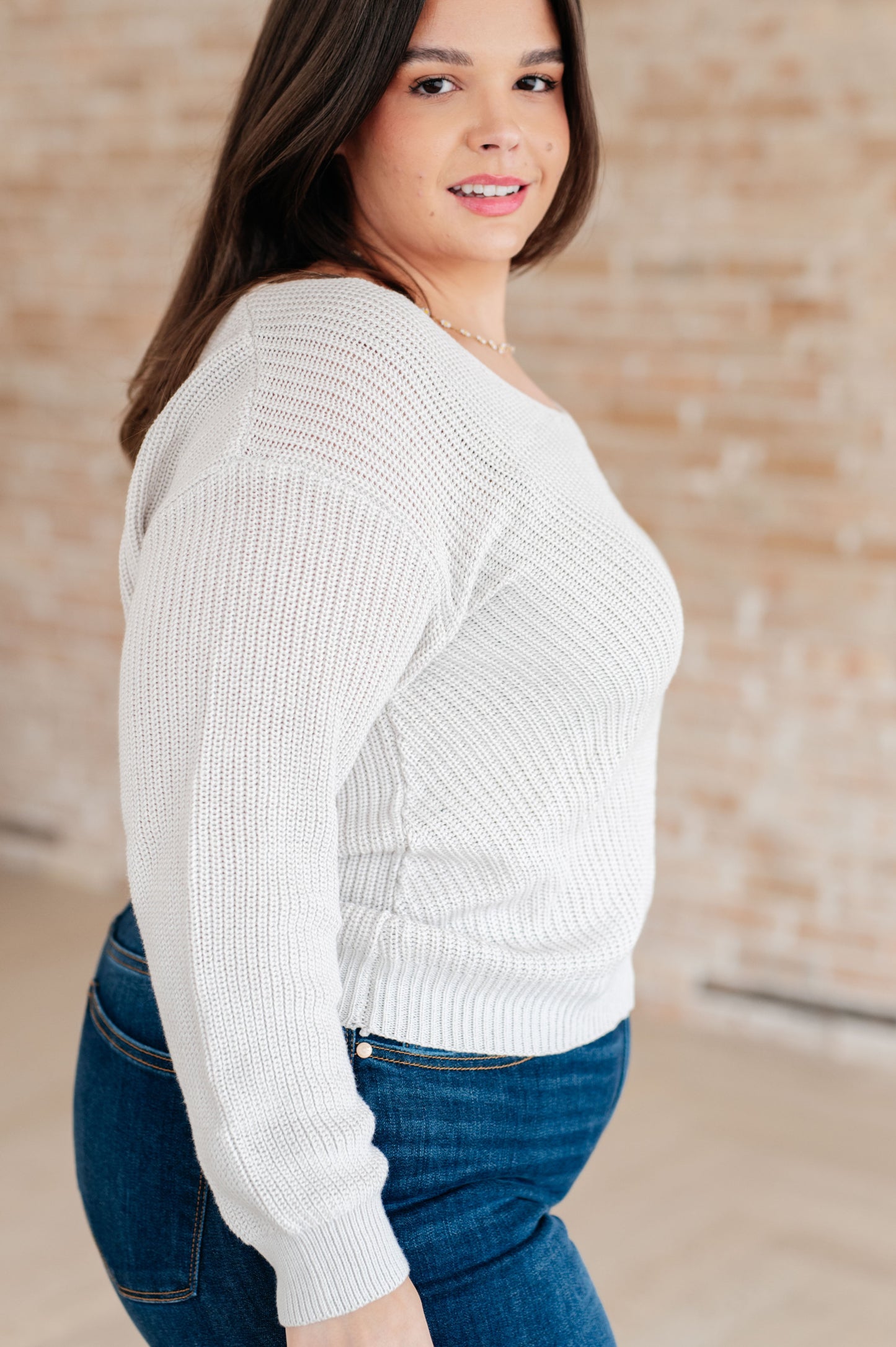 Told You So Ribbed Knit V Neck Sweater (Online Exclusive)