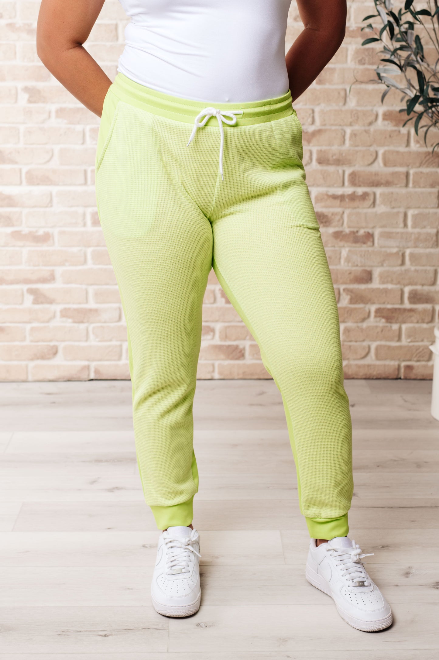 Tommy Two Tone Waffle Joggers Lime (Online Exclusive)