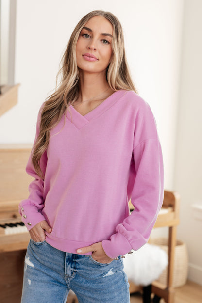 Totally Verified Long Sleeve V-Neck Top (Online Exclusive)