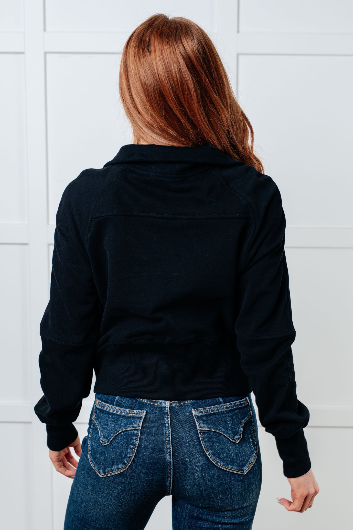 Under Her Spell Half Zip Pullover in Black (Online Exclusive)