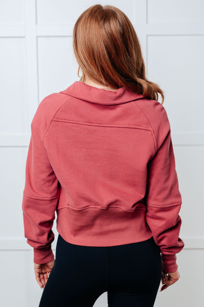 Under Her Spell Half Zip Pullover in Mauve (Online Exclusive)