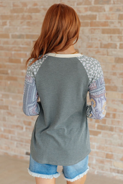 Very Curious Mixed Print Top (Online Exclusive)
