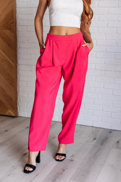 Vigilante Stuff Pleated Trousers in Hot Pink (Online Exclusive)