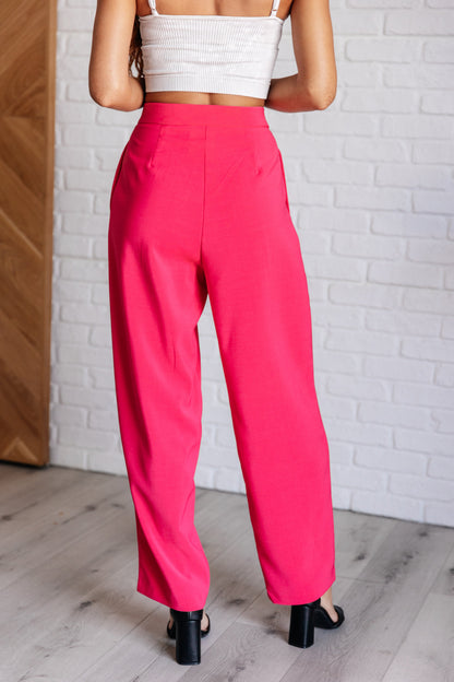 Vigilante Stuff Pleated Trousers in Hot Pink (Online Exclusive)