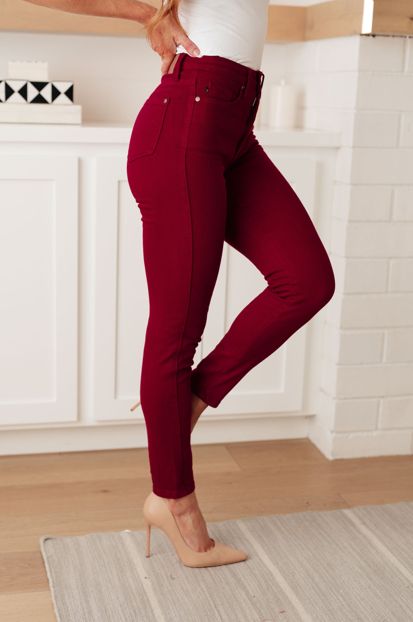 Wanda High Rise Control Top Skinny Jeans Scarlet (Online Exclusive)