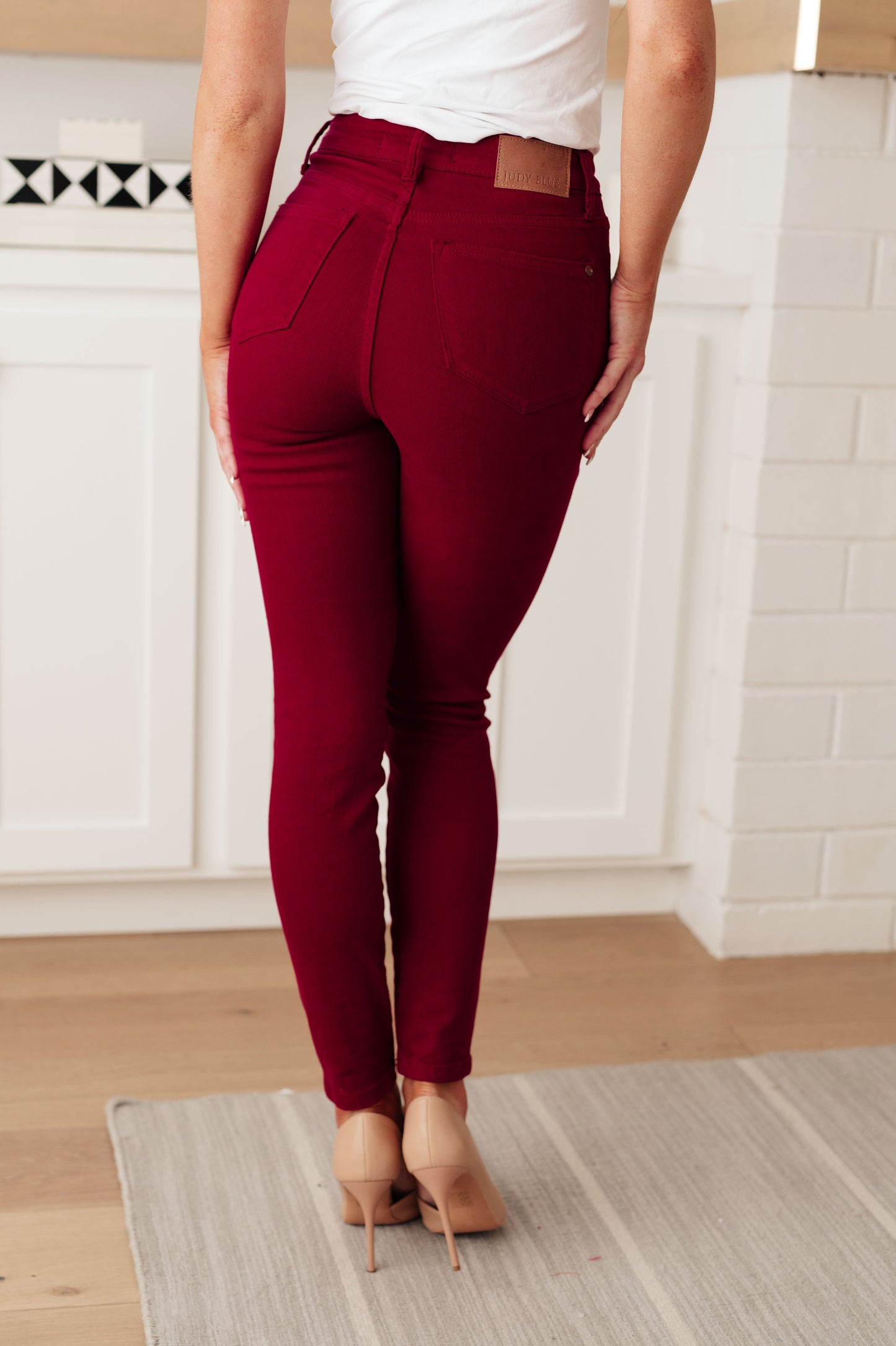 Wanda High Rise Control Top Skinny Jeans Scarlet (Online Exclusive)