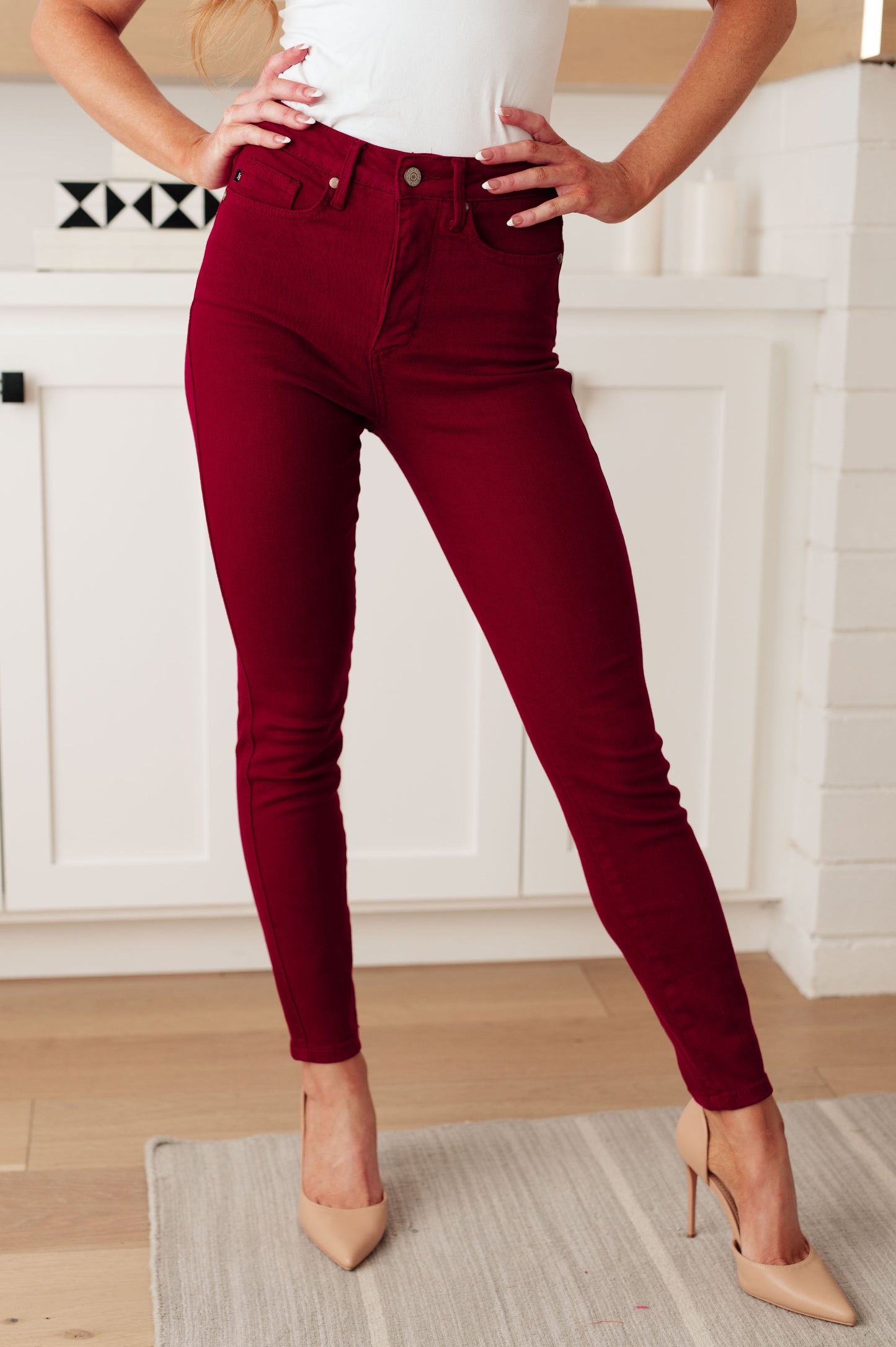 Wanda High Rise Control Top Skinny Jeans Scarlet (Online Exclusive)