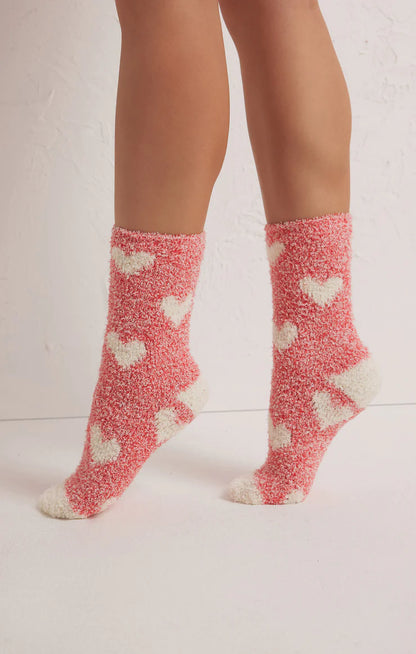 PLUSH HEART SOCKS - 2pk