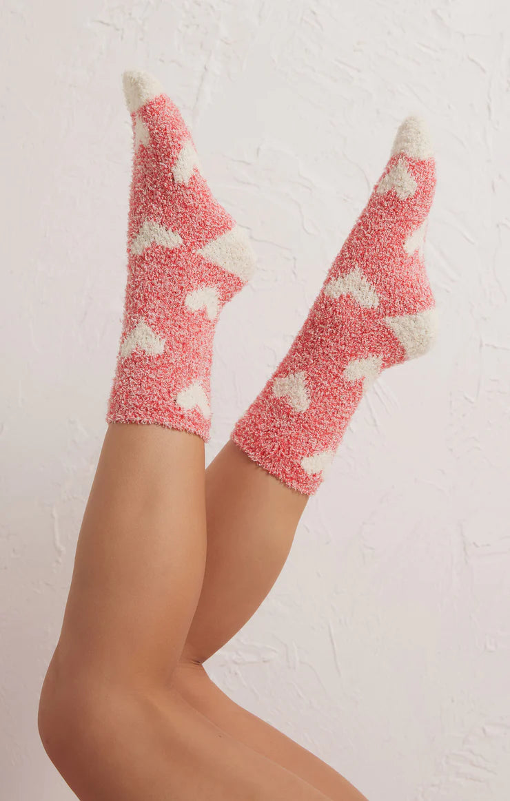 PLUSH HEART SOCKS - 2pk