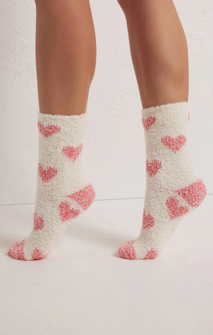 PLUSH HEART SOCKS - 2pk