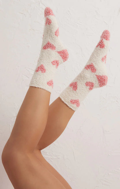 PLUSH HEART SOCKS - 2pk