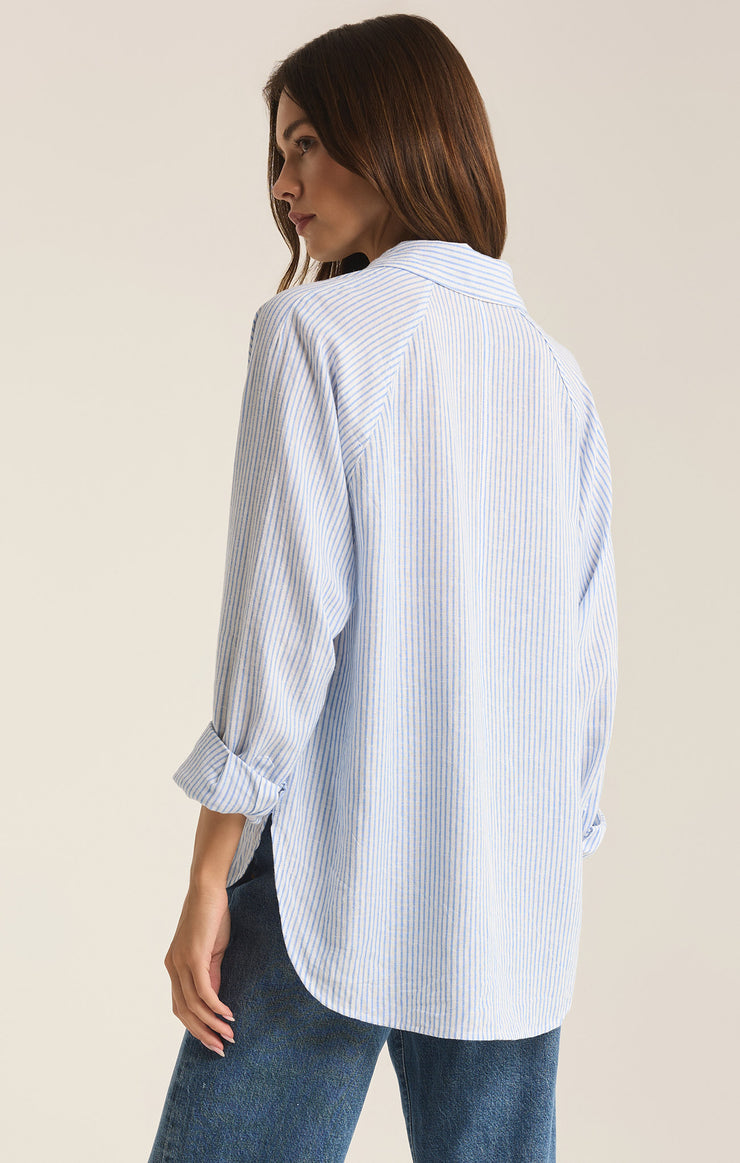 PERFECT LINEN STRIPE TOP