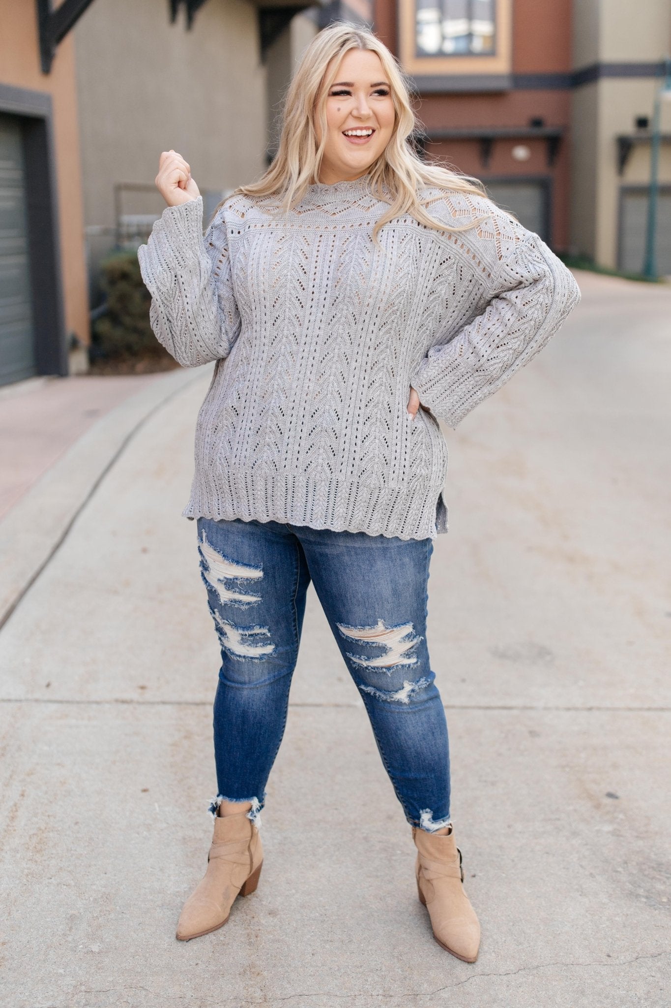 A Bit Of Knit Sweater (Online Exclusive) - Uptown Boutique Ramona