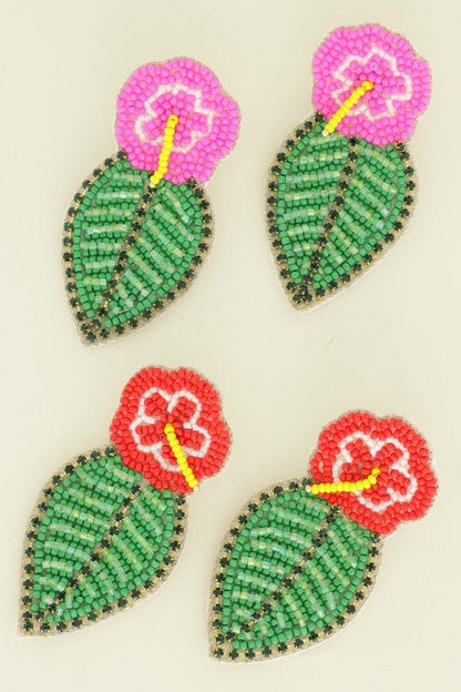 A Day In Paradise Beaded Earrings - Uptown Boutique Ramona