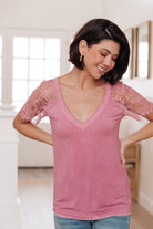 A Little Bit of Lace Top In Pink (Online Exclusive) - Uptown Boutique Ramona