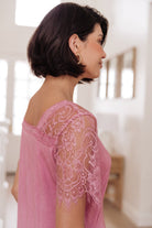 A Little Bit of Lace Top In Pink (Online Exclusive) - Uptown Boutique Ramona