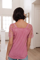 A Little Bit of Lace Top In Pink (Online Exclusive) - Uptown Boutique Ramona