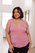 A Little Bit of Lace Top In Pink (Online Exclusive) - Uptown Boutique Ramona