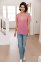 A Little Bit of Lace Top In Pink (Online Exclusive) - Uptown Boutique Ramona