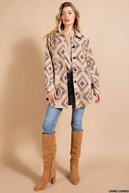 A Possibility Aztec Shacket *FS - Uptown Boutique Ramona