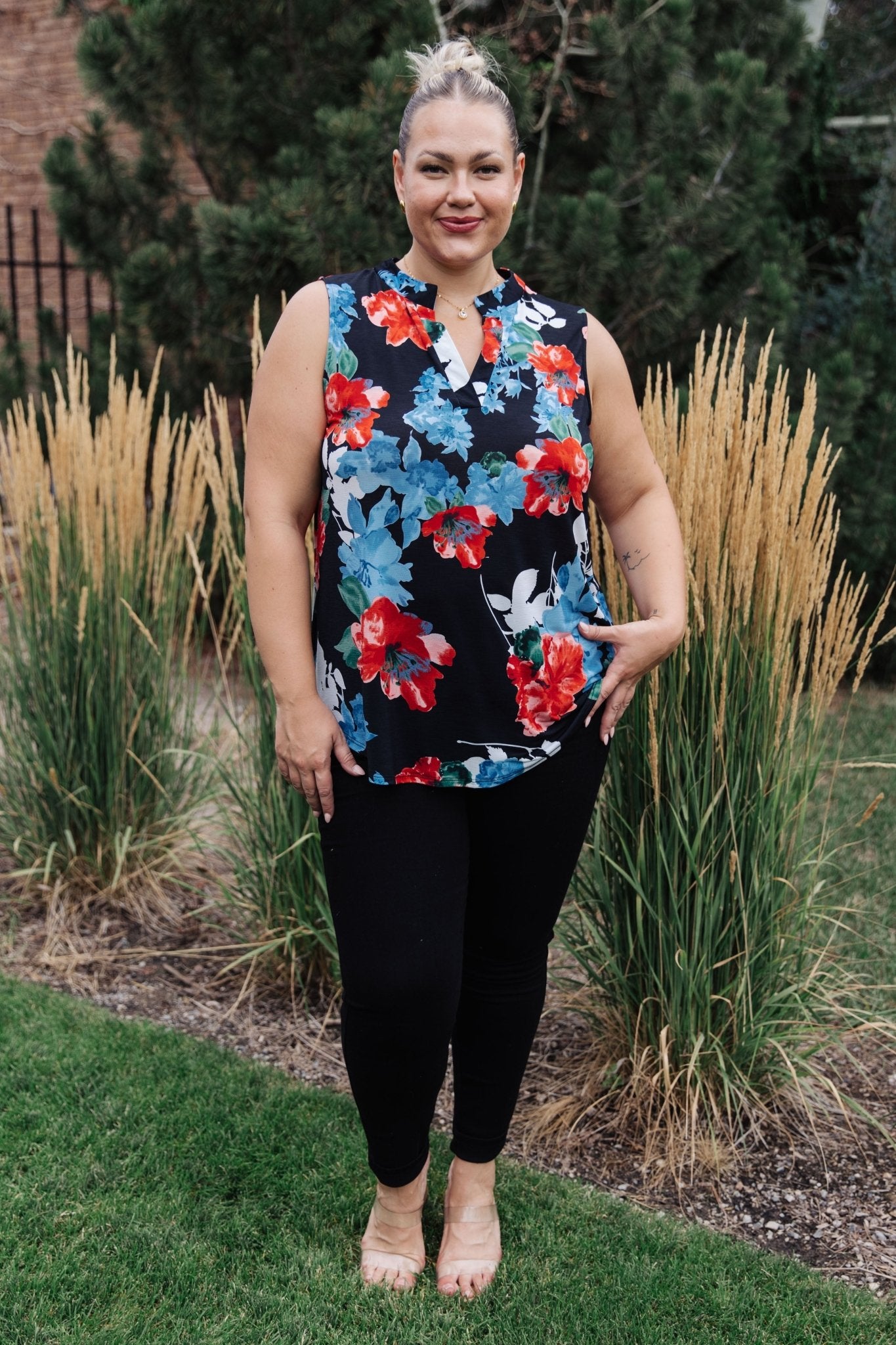 A Rose By Any Other Name Sleeveless Top (Online Exclusive) - Uptown Boutique Ramona