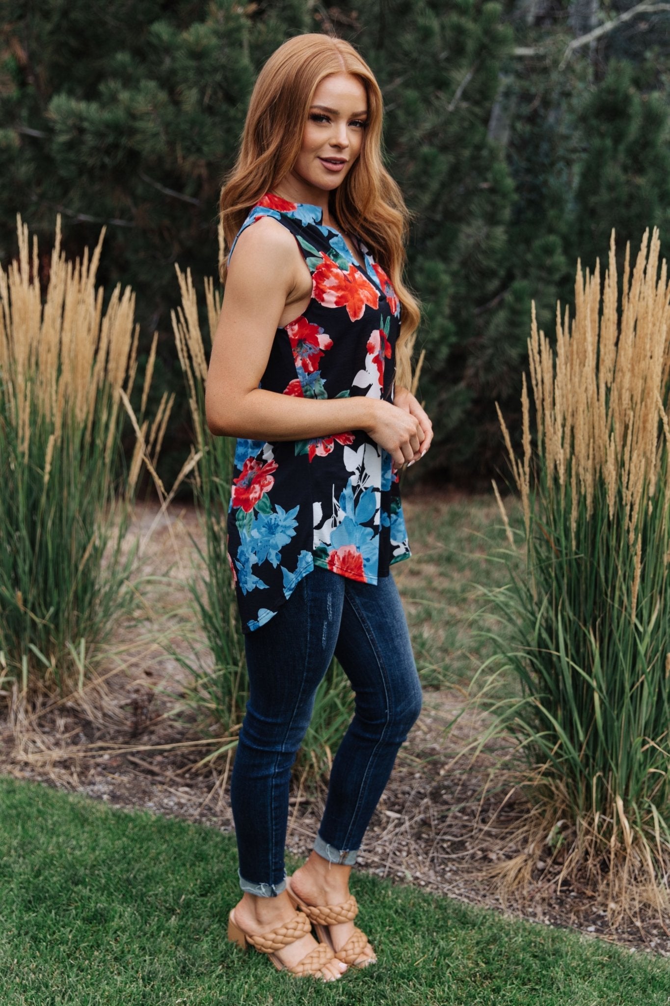 A Rose By Any Other Name Sleeveless Top (Online Exclusive) - Uptown Boutique Ramona