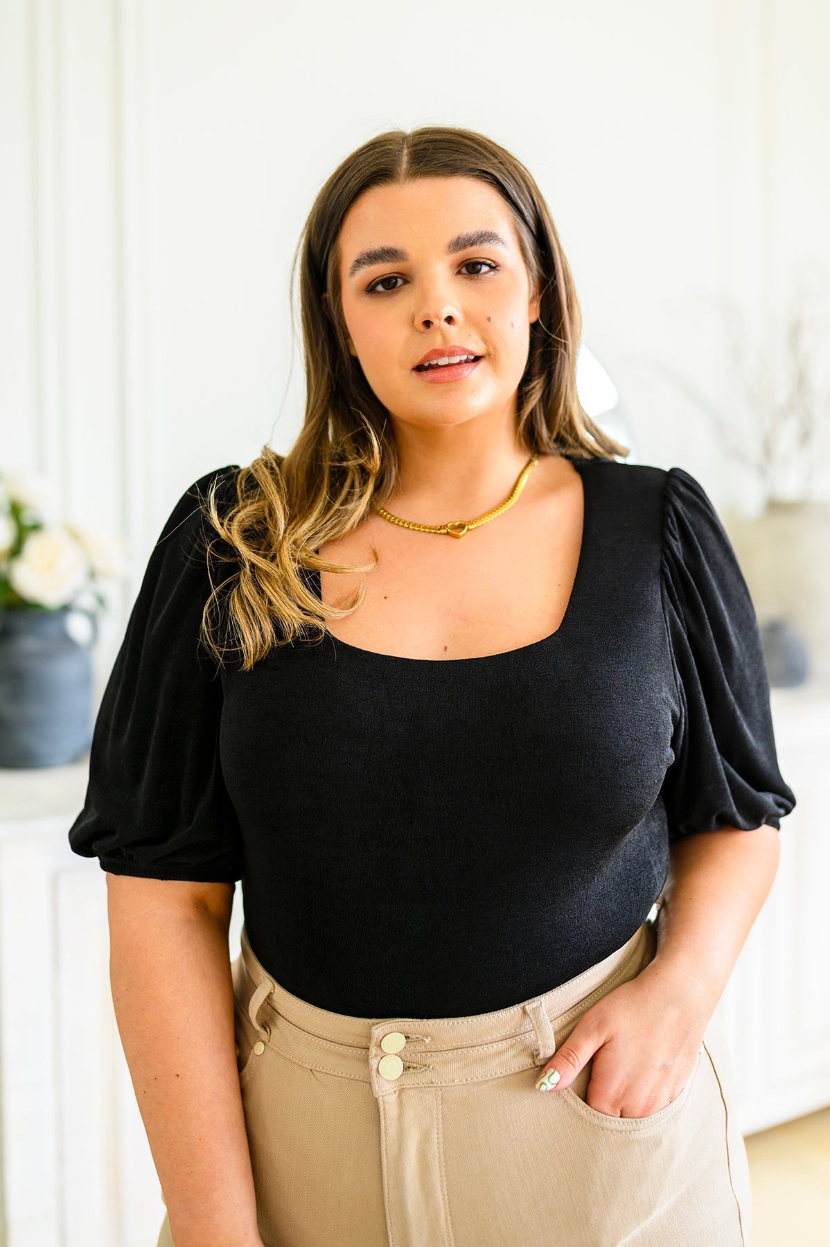 A Total Vision Square Neck Bodysuit (Online Exclusive) - Uptown Boutique Ramona