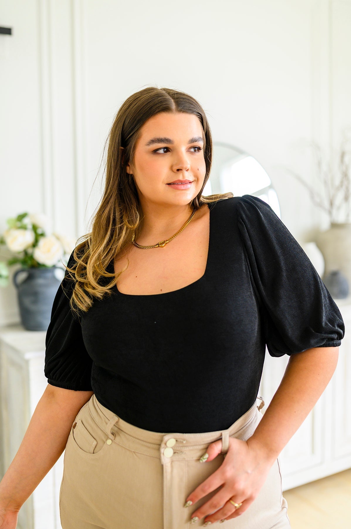 A Total Vision Square Neck Bodysuit (Online Exclusive) - Uptown Boutique Ramona