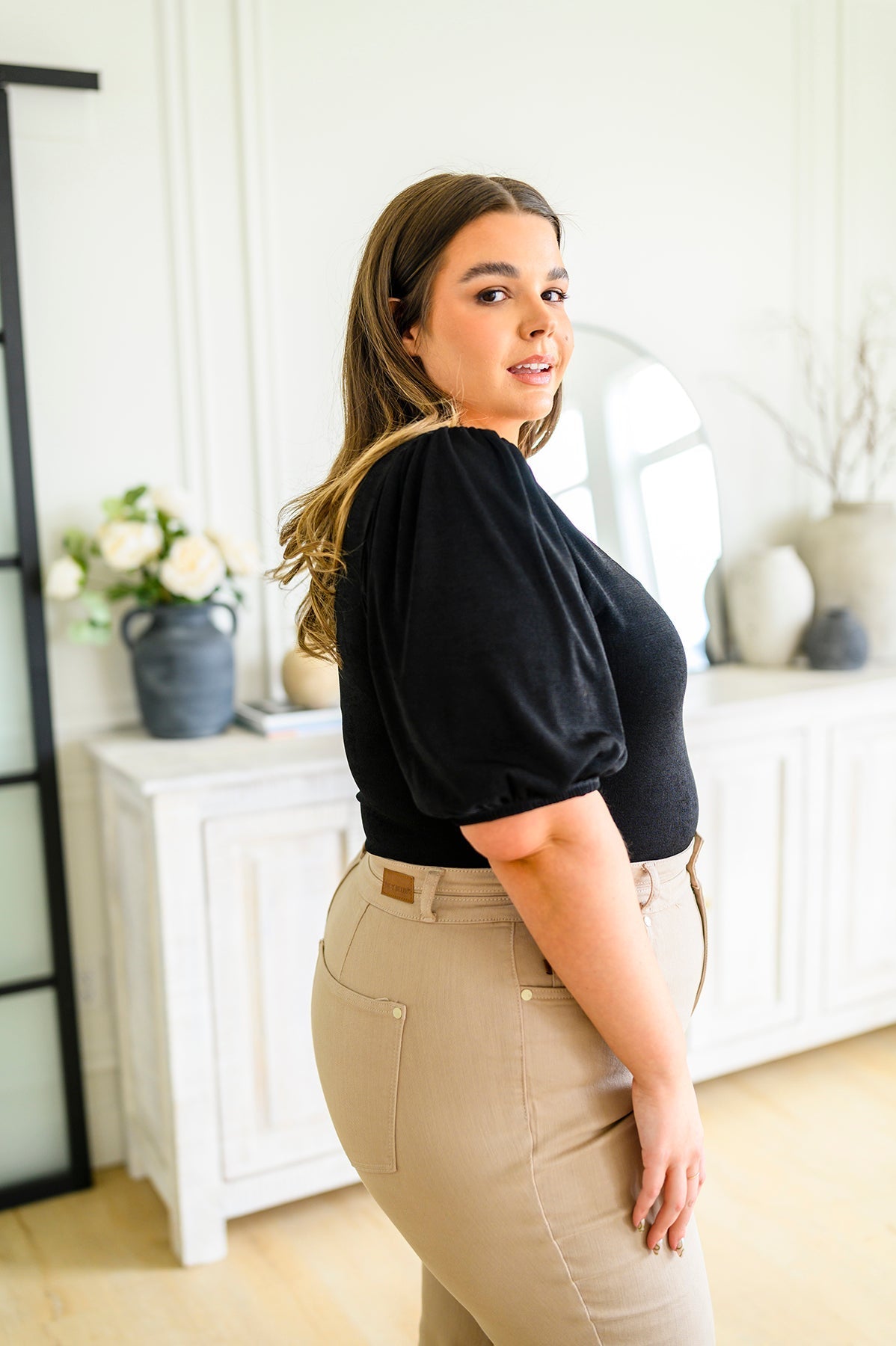 A Total Vision Square Neck Bodysuit (Online Exclusive) - Uptown Boutique Ramona