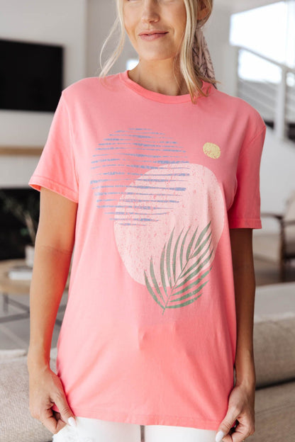 Abstract Graphic Tee in Pink (Online Exclusive) - Uptown Boutique Ramona