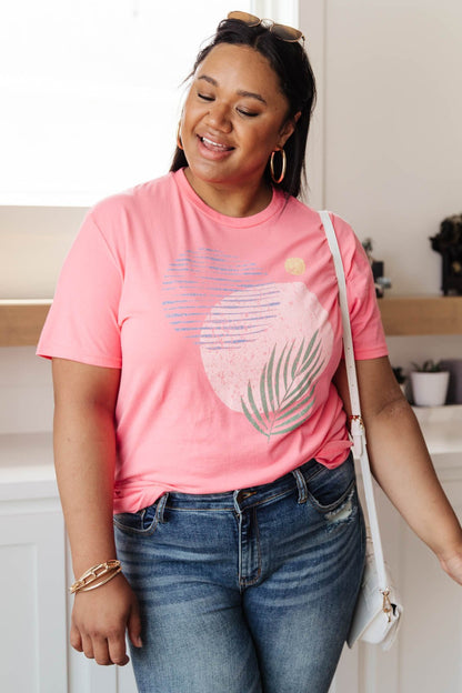 Abstract Graphic Tee in Pink (Online Exclusive) - Uptown Boutique Ramona