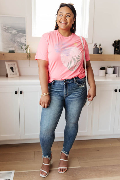 Abstract Graphic Tee in Pink (Online Exclusive) - Uptown Boutique Ramona