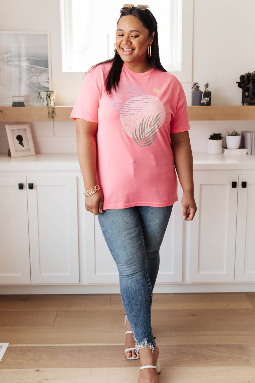 Abstract Graphic Tee in Pink (Online Exclusive) - Uptown Boutique Ramona