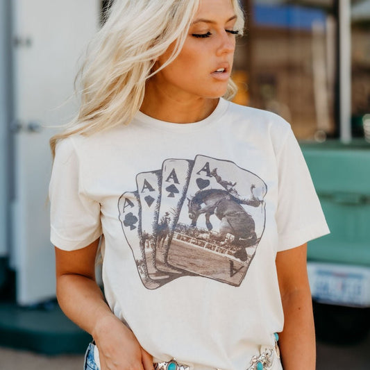 Ace of Cowboys Western Cards Graphic Tee - Uptown Boutique Ramona