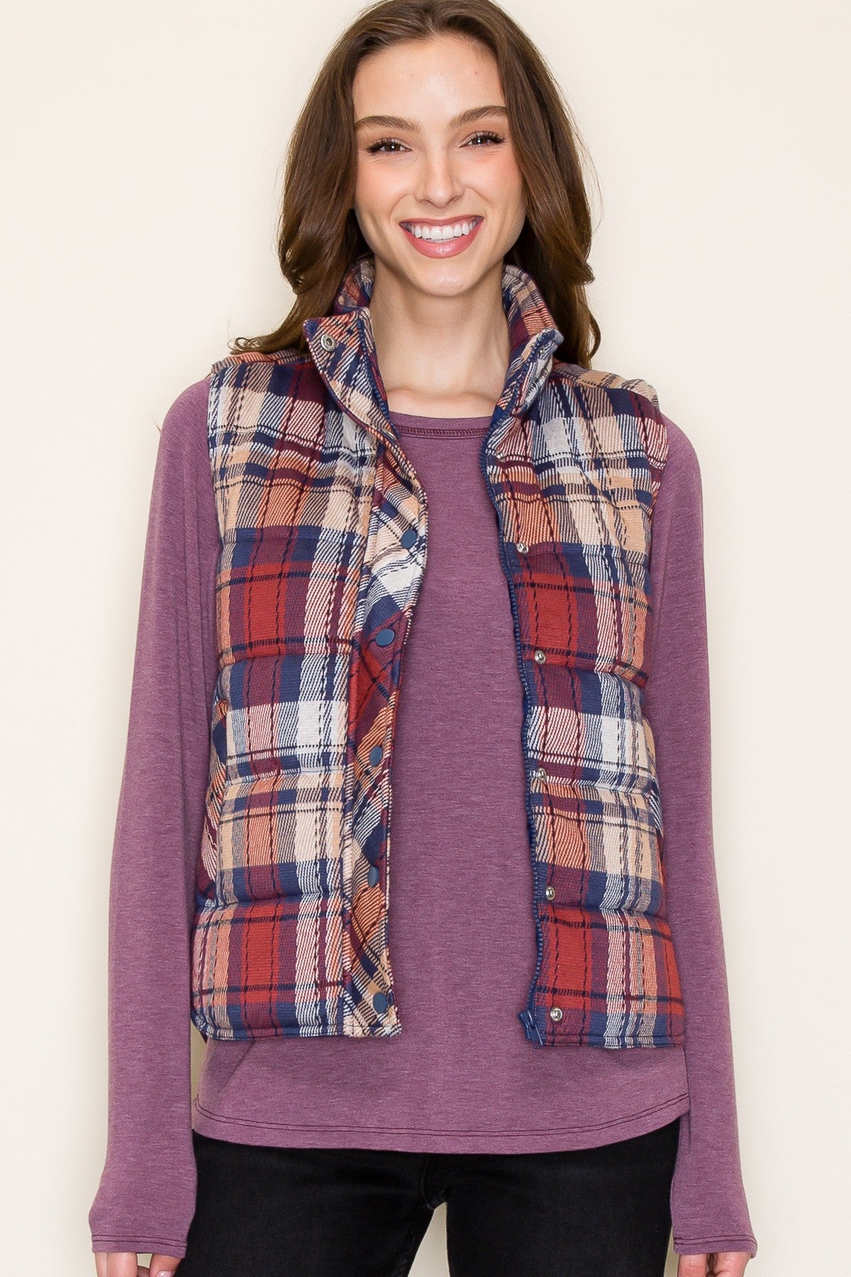 By The Book Brushed Plaid Vest