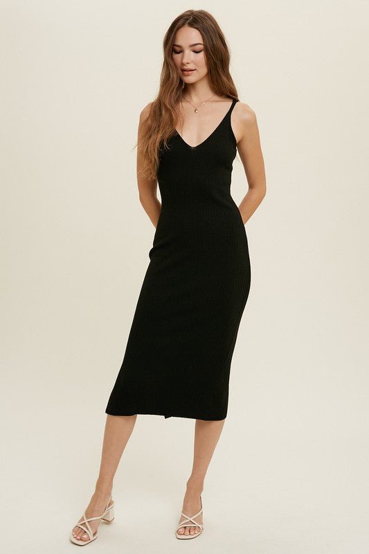 Adored By You Ribbed Midi Dress - Uptown Boutique Ramona