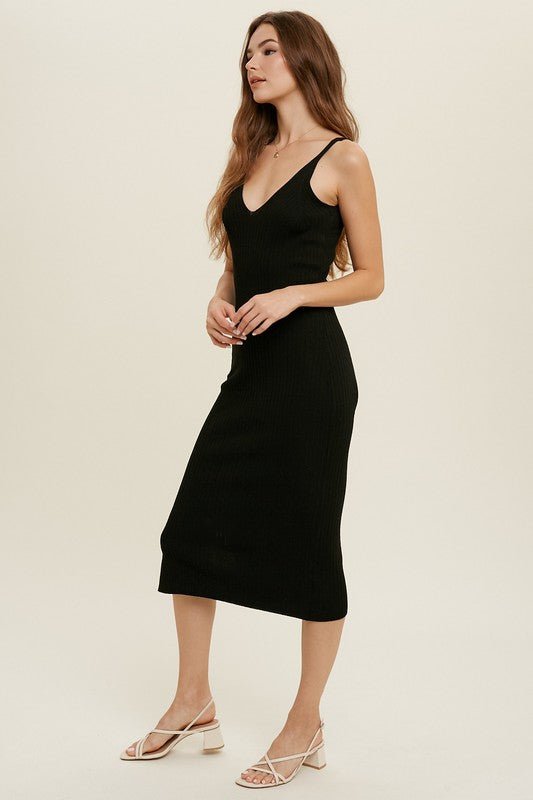 Adored By You Ribbed Midi Dress - Uptown Boutique Ramona