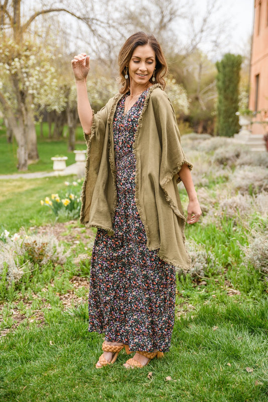 Adrift Memories Kimono in Green (Online Exclusive) - Uptown Boutique Ramona