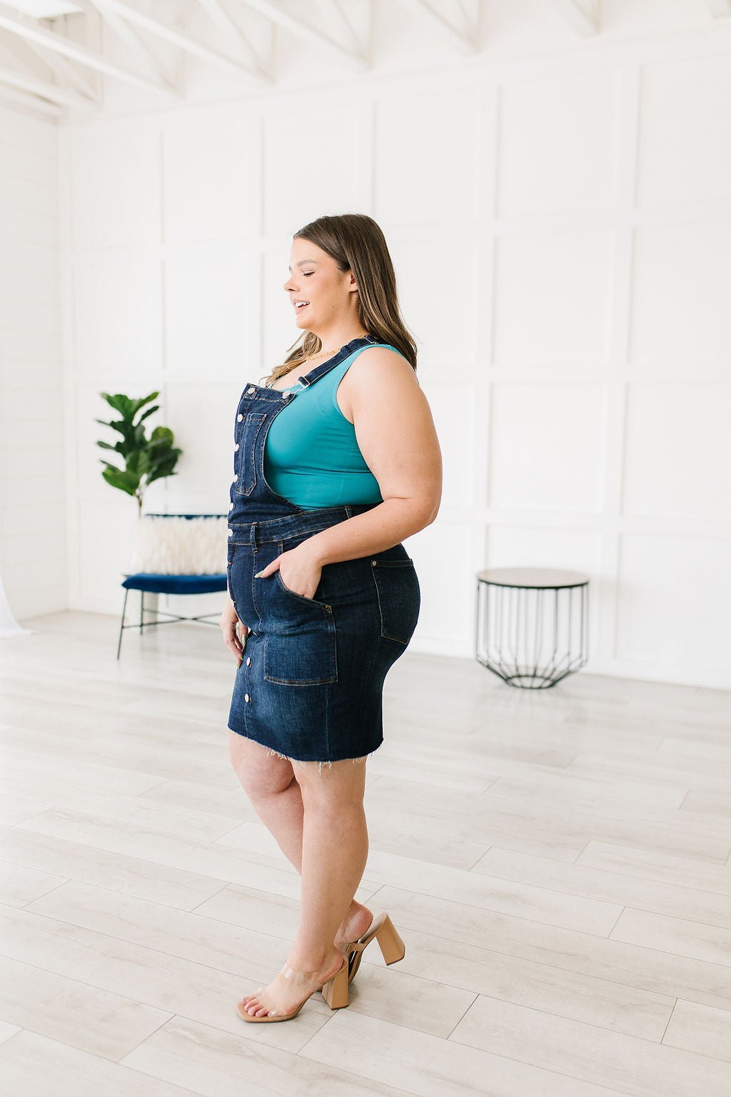 Agnes Denim Overall Dress (Online Exclusive) - Uptown Boutique Ramona