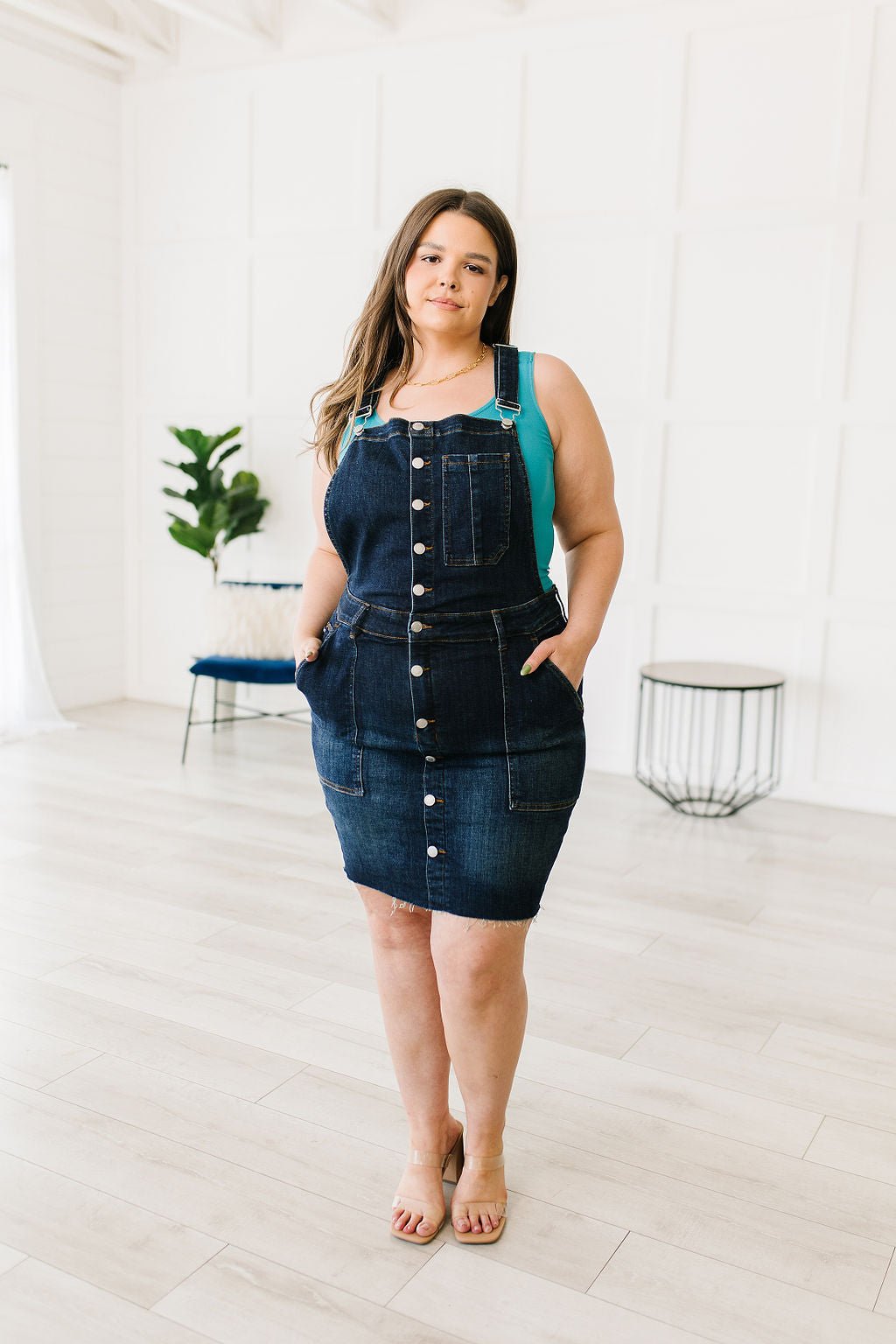 Agnes Denim Overall Dress (Online Exclusive) - Uptown Boutique Ramona