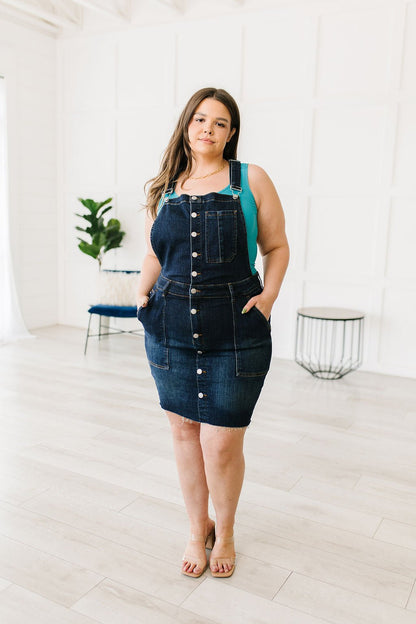 Agnes Denim Overall Dress (Online Exclusive) - Uptown Boutique Ramona