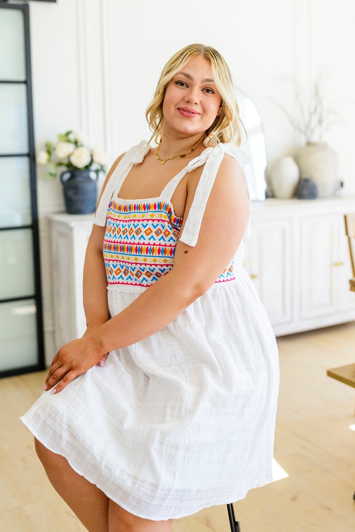 Ain't She Sweet Embroidered Babydoll Dress (Online Exclusive) - Uptown Boutique Ramona