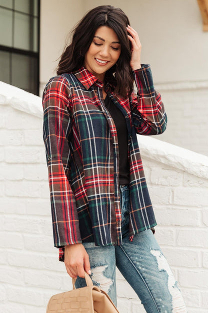 Alana Plaid Button Down Top (Online Exclusive) - Uptown Boutique Ramona