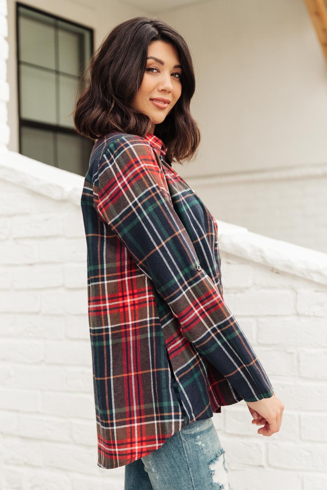 Alana Plaid Button Down Top (Online Exclusive) - Uptown Boutique Ramona