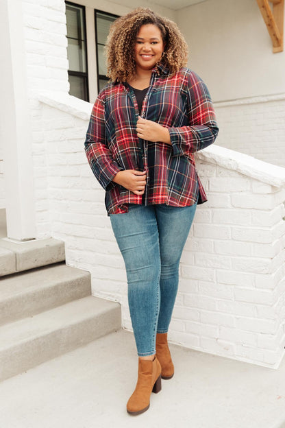 Alana Plaid Button Down Top (Online Exclusive) - Uptown Boutique Ramona