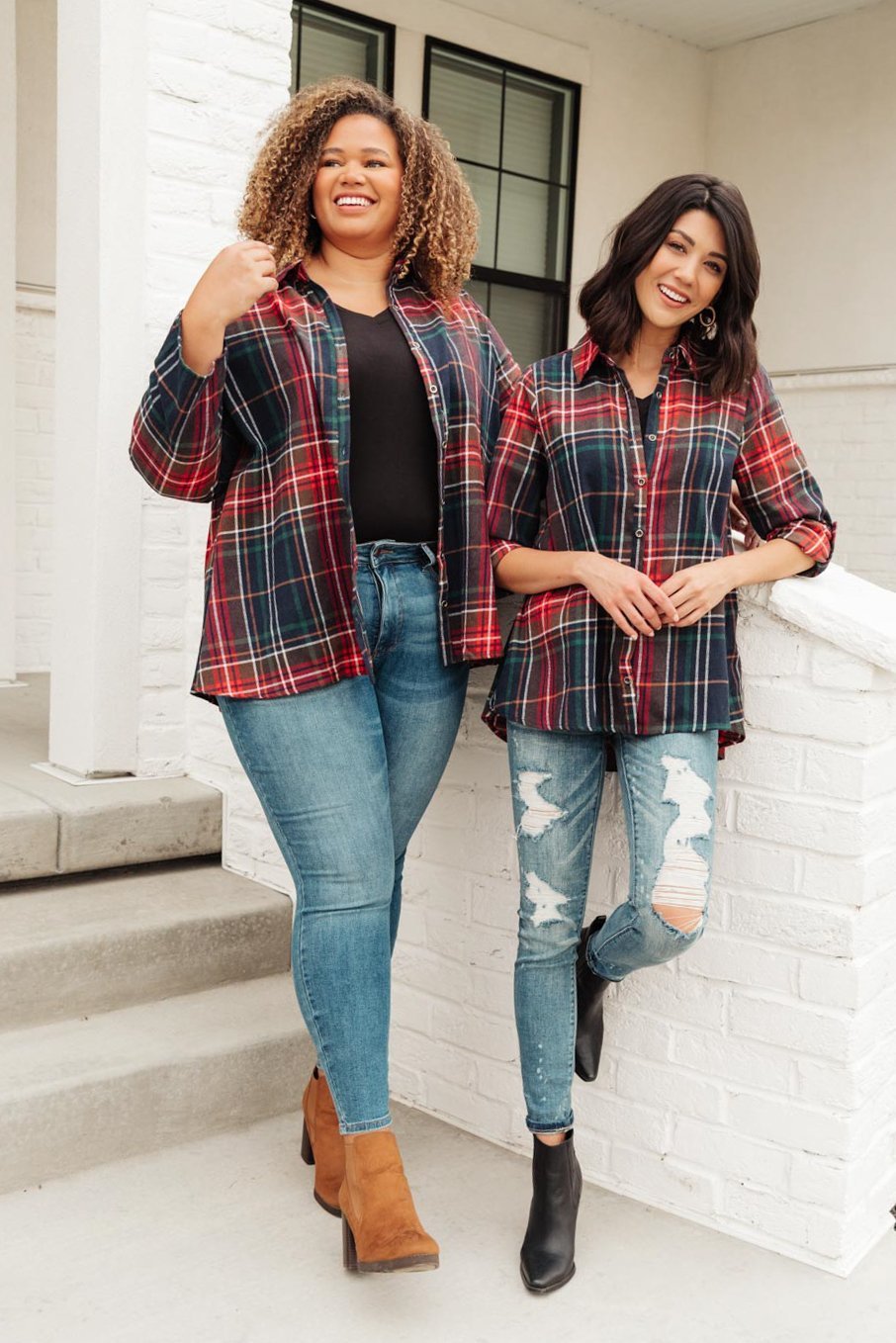 Alana Plaid Button Down Top (Online Exclusive) - Uptown Boutique Ramona