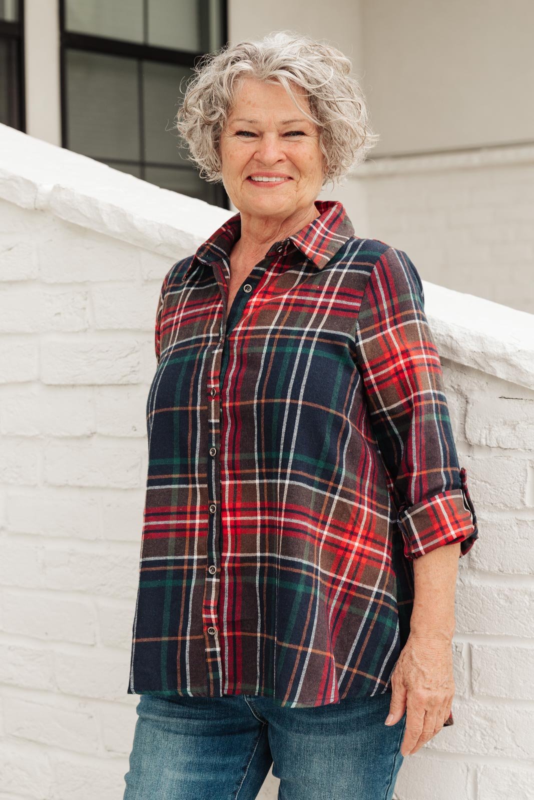 Alana Plaid Button Down Top (Online Exclusive) - Uptown Boutique Ramona