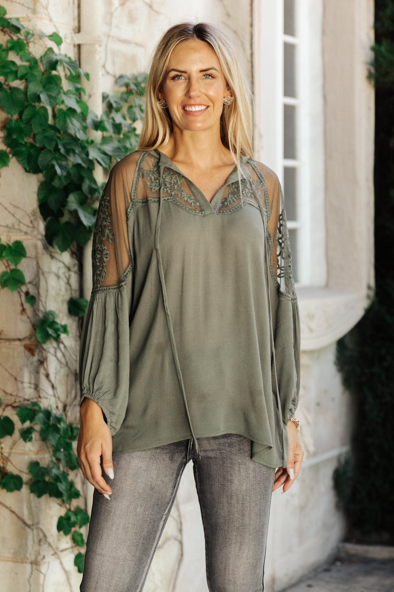 Alara Embroidered Top (Online Exclusive) - Uptown Boutique Ramona